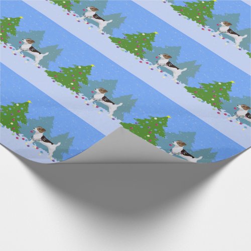 Jack Russell Terrier Decorating Christmas Tree Wrapping Paper