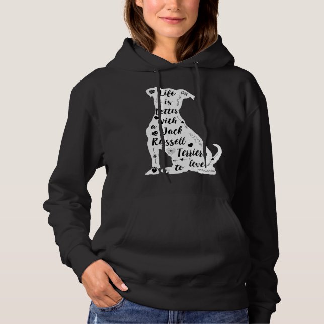 Jack Russell Terrier Design for Terrier Dog Lovers Hoodie (Front)