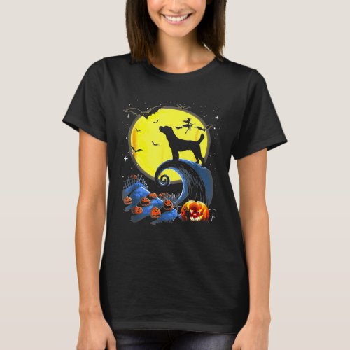 Jack Russell Terrier Dog And Moon   Halloween Cost T_Shirt