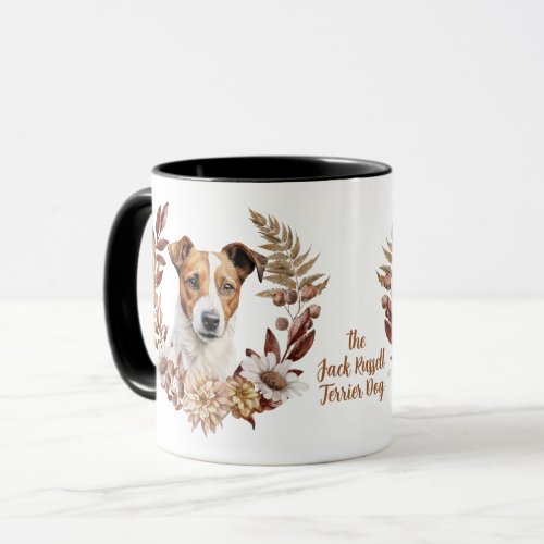 Jack Russell Terrier Dog Autumn Wreath Mug