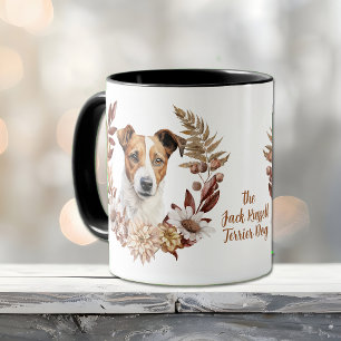 Jack Russell Terrier Dog Autumn Wreath Mug