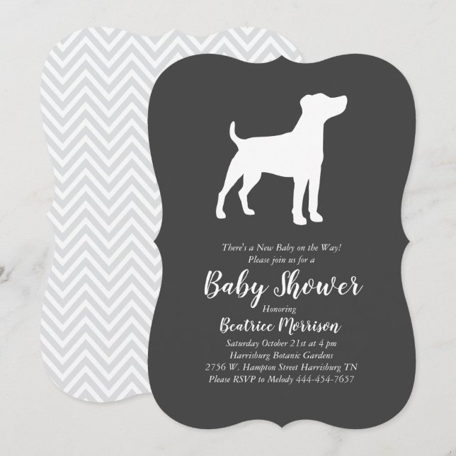 Jack Russell Terrier Dog Baby Shower Invitation (Front/Back)