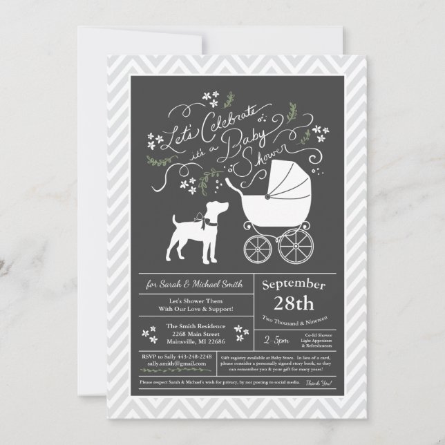 Jack Russell Terrier Dog Baby Shower Invitation (Front)
