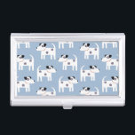 Jack Russell Terrier Dog Blue Business Card Case<br><div class="desc">A cute but feisty Jack Russell Terrier dog pattern on a blue background.  These lovely little pups are also known as Parson Russell Terriers. Ideal for dog sitters,  dog walkers and veterinarians.</div>