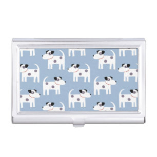 Jack Russell Terrier Dog Blue Business Card Case