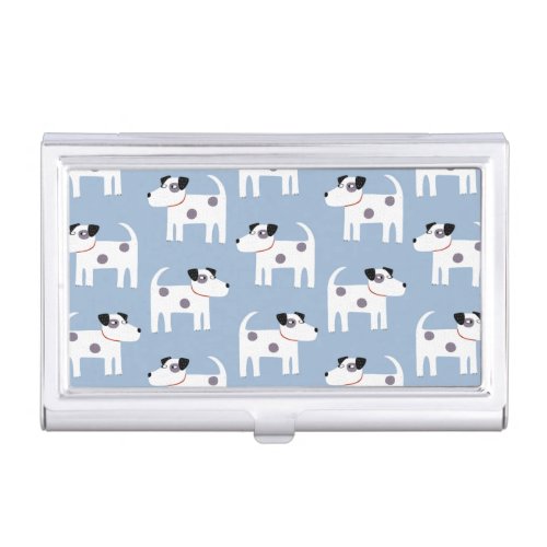 Jack Russell Terrier Dog Blue Business Card Case