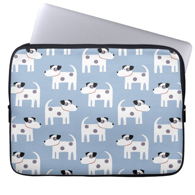 Jack Russell Terrier Dog Blue Laptop Sleeve (Front)