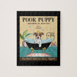 Jack Russell Terrier Dog Bubble Bath Jigsaw Puzzle