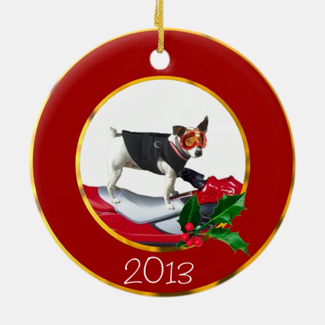 Jack Russell Terrier dog Ceramic Ornament (Back)