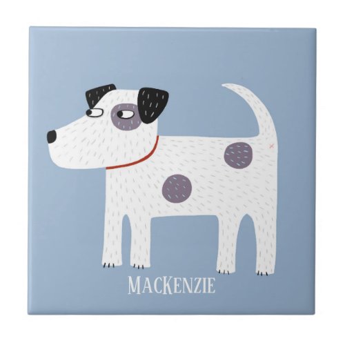 Jack Russell Terrier Dog Custom Name Ceramic Tile