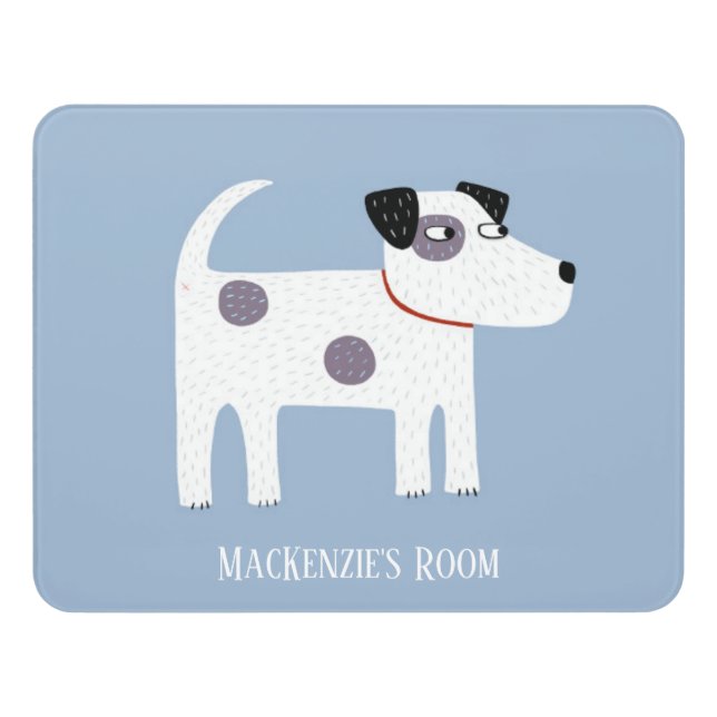 Jack Russell Terrier Dog Custom Name Door Sign (Contemporary Front)