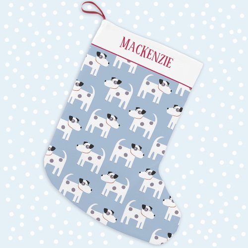 Jack Russell Terrier Dog Custom Name Small Christmas Stocking