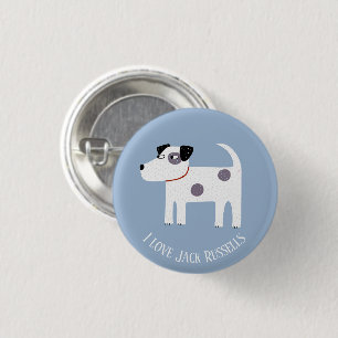 Jack Russell Terrier Dog Custom Text Button