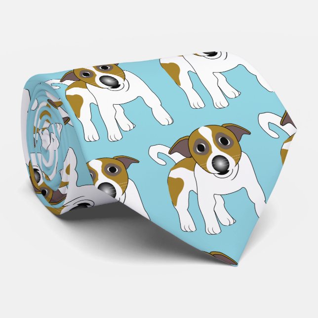 Jack Russell Terrier Dog Design Neck Tie (Rolled)
