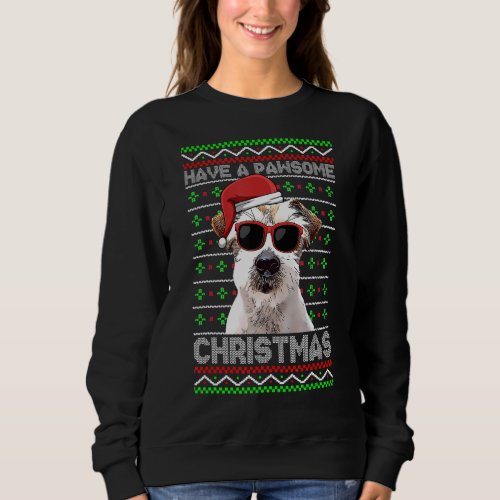 Jack Russell Terrier Dog Funny Pawsome Christmas Sweatshirt