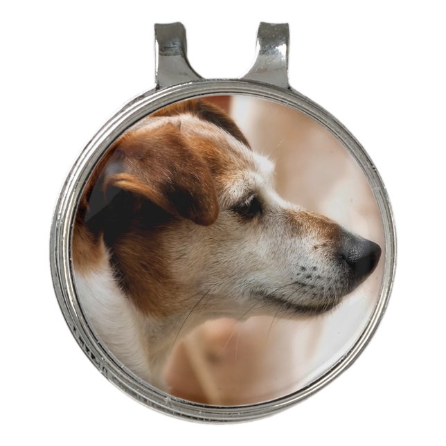 JACK RUSSELL  TERRIER DOG GOLF HAT CLIP (Front)