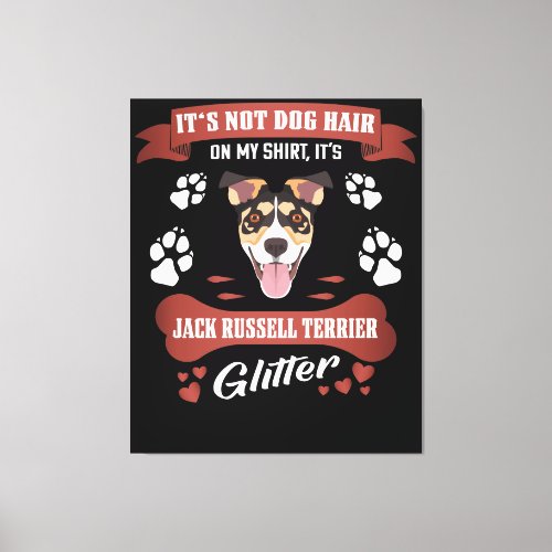 Jack Russell Terrier Dog Hair Glitter Canvas Print