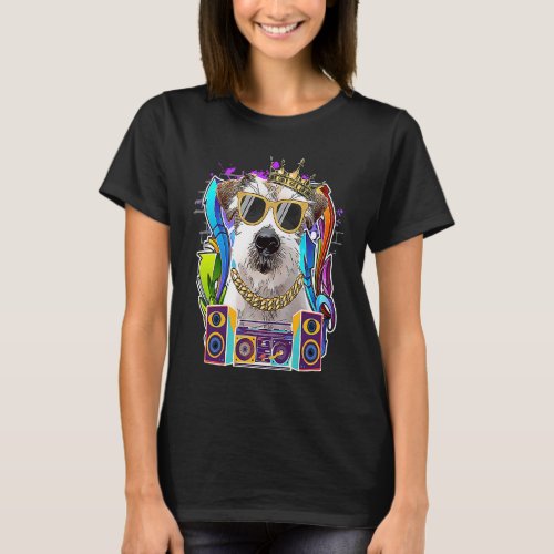 Jack Russell Terrier Dog Hip Hop 90s Rap Music T_Shirt