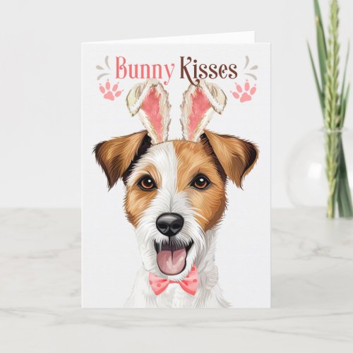 Jack Russell Terrier Dog in Bunny Ears for Easter Holiday Card