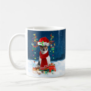 Jack Russell Terrier Dog in Snow Christmas Gifts Coffee Mug