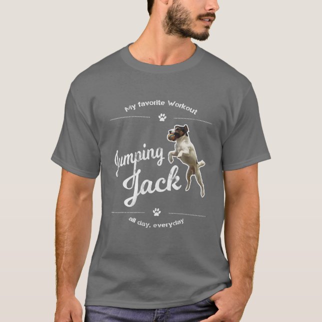 Jack Russell Terrier Dog Jumping Jack Tee Funny Gi (Front)