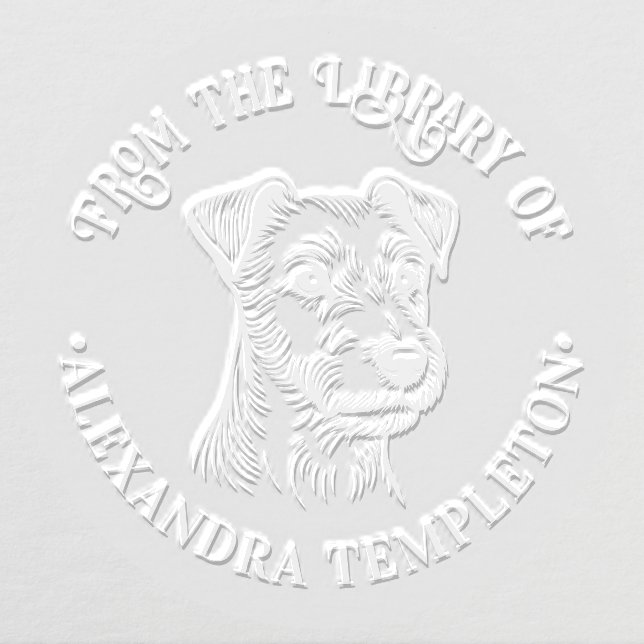 Jack Russell Terrier Dog Library Book Name Embosser (Design)