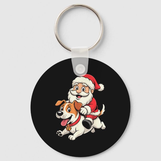 Jack Russell Terrier Dog Lover Kids Men Women Chri Keychain (Front)