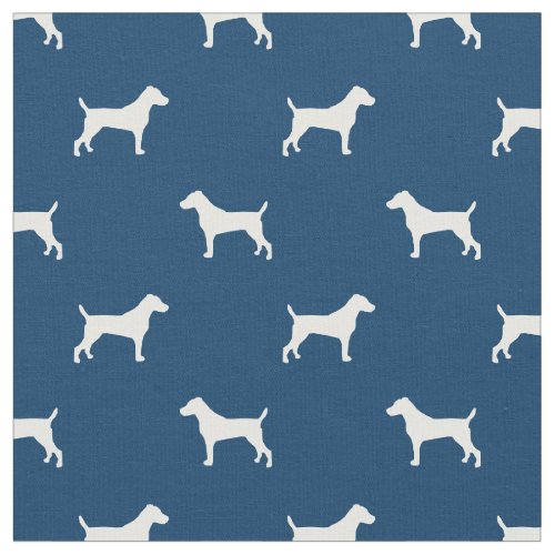 jack russell terrier dog navy blue silhouette fabric