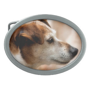 JACK RUSSELL TERRIER DOG OVAL BELT BUCKLE
