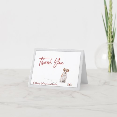 Jack Russell Terrier Dog Personalize Bone    Thank You Card
