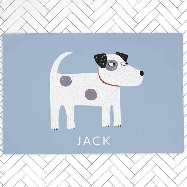 Jack Russell Terrier Dog Personalized Food Mat (Creator Uploaded)