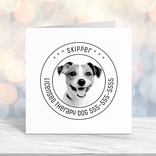 Jack Russell Terrier Dog Pet Photo Round Self-inking Stamp (Creator Uploaded)
