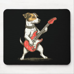 Jack Russell Terrier Dog Playing Guitar Rocker Gui Mouse Pad