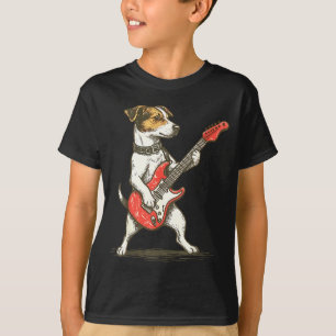 Jack Russell Terrier Dog Playing Guitar Rocker Gui T-Shirt