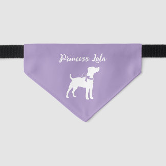 Jack Russell Terrier Dog Puppy Silhouette Name Pet Bandana Collar
