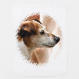 JACK RUSSELL TERRIER DOG RECEIVING BLANKET