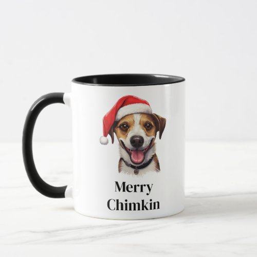 Jack Russell Terrier Dog Santa Hat Christmas Mug