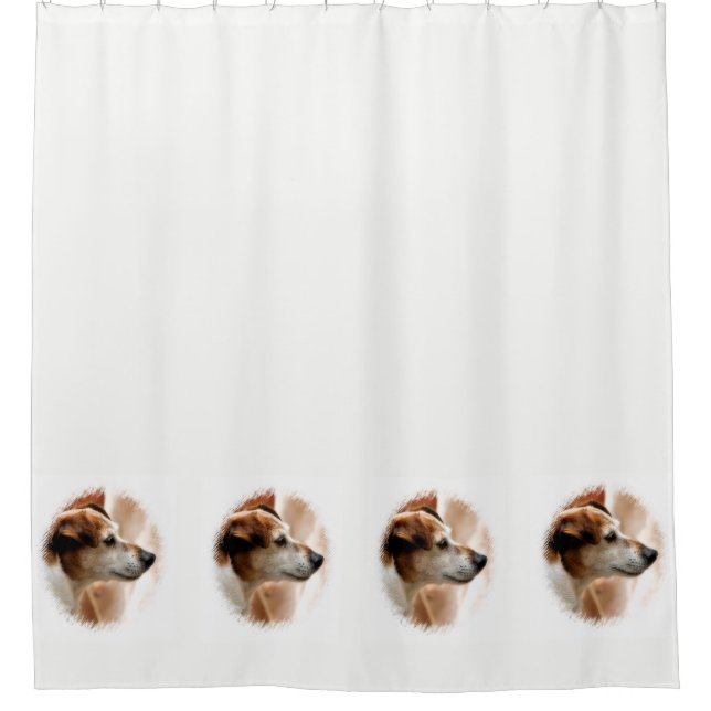 JACK RUSSELL TERRIER DOG SHOWER CURTAIN (Front)
