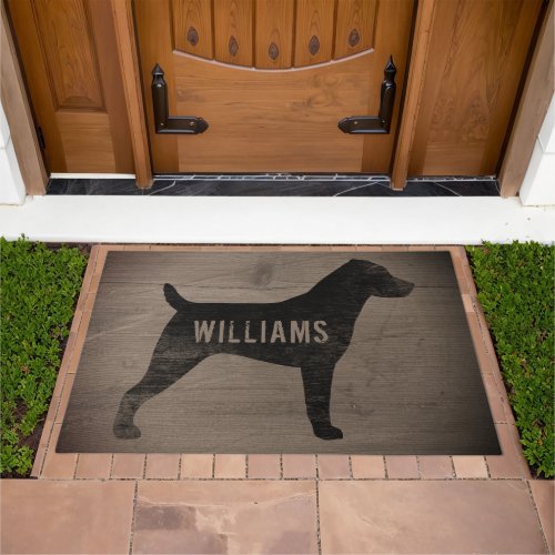 Jack Russell Terrier Dog Silhouette Personalized Doormat