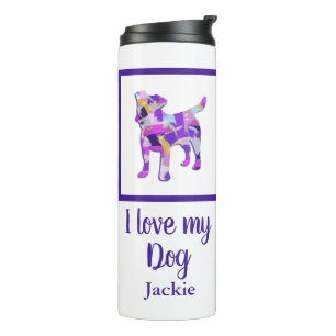 Jack Russell Terrier Dog Silhouette Purple PY&B Thermal Tumbler