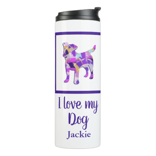 Jack Russell Terrier Dog Silhouette Purple PYB  Thermal Tumbler