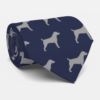 Jack Russell Terrier Dog Silhouettes Pattern Tie