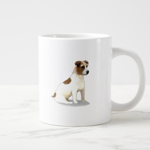 Jack Russell Terrier Dog Sitting Giant Coffee Mug