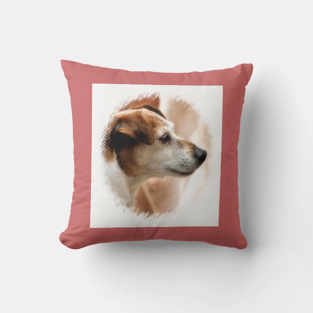 JACK RUSSELL TERRIER DOG THROW PILLOW (Front)