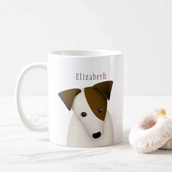 Jack Russell Terrier dog w head tilt personalized Coffee Mug