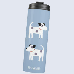 Jack Russell Terrier Dogs Custom Name Thermal Tumbler