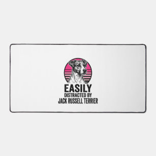 Jack Russell Terrier Easily Distracted Vintage Shi Desk Mat