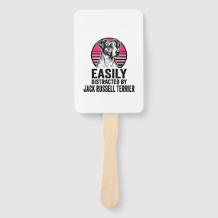 Jack Russell Terrier Easily Distracted Vintage Shi Hand Fan
