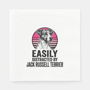 Jack Russell Terrier Easily Distracted Vintage Shi Napkins