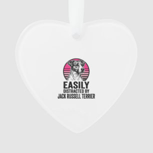 Jack Russell Terrier Easily Distracted Vintage Shi Ornament